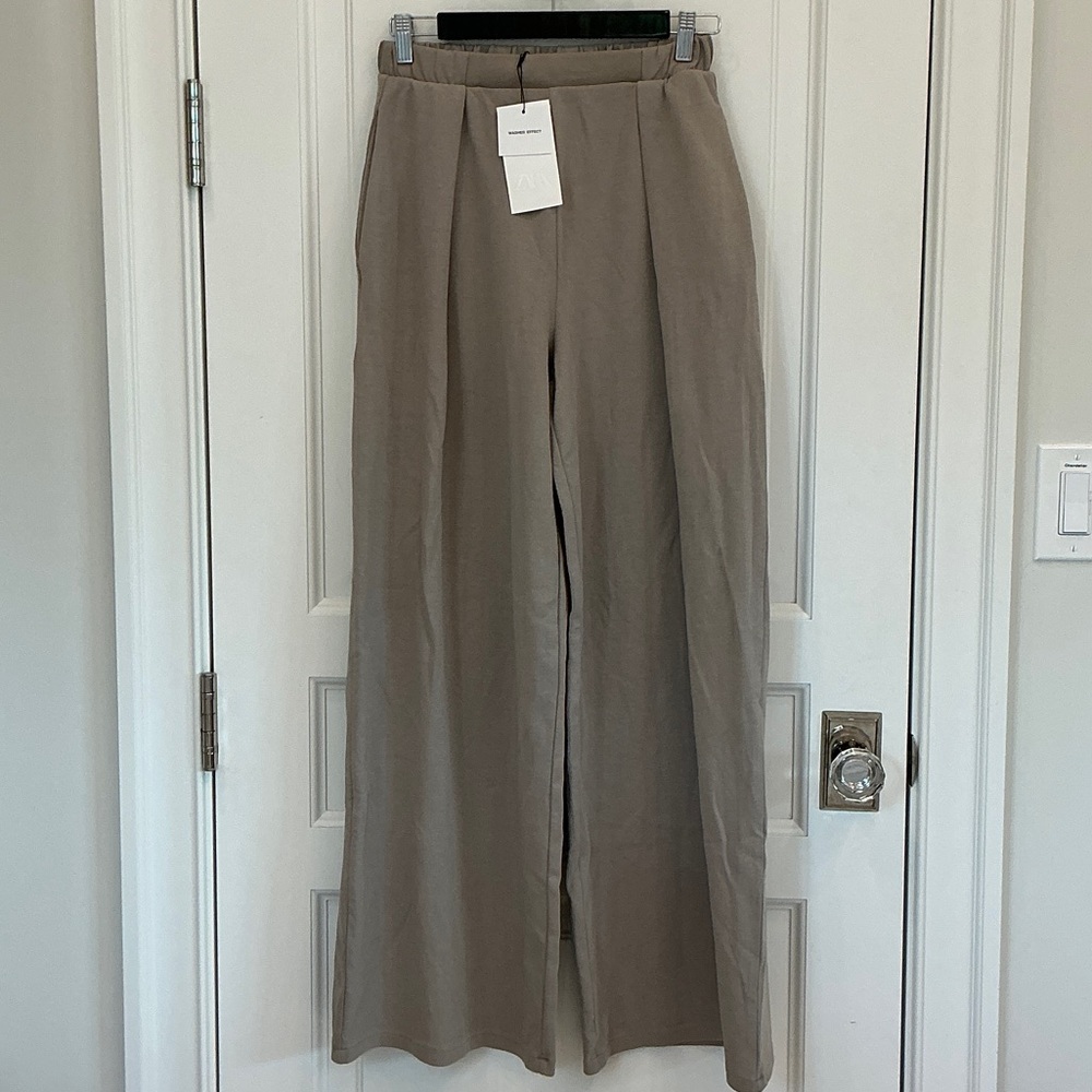 Zara Wide Leg Pants in Taupe
